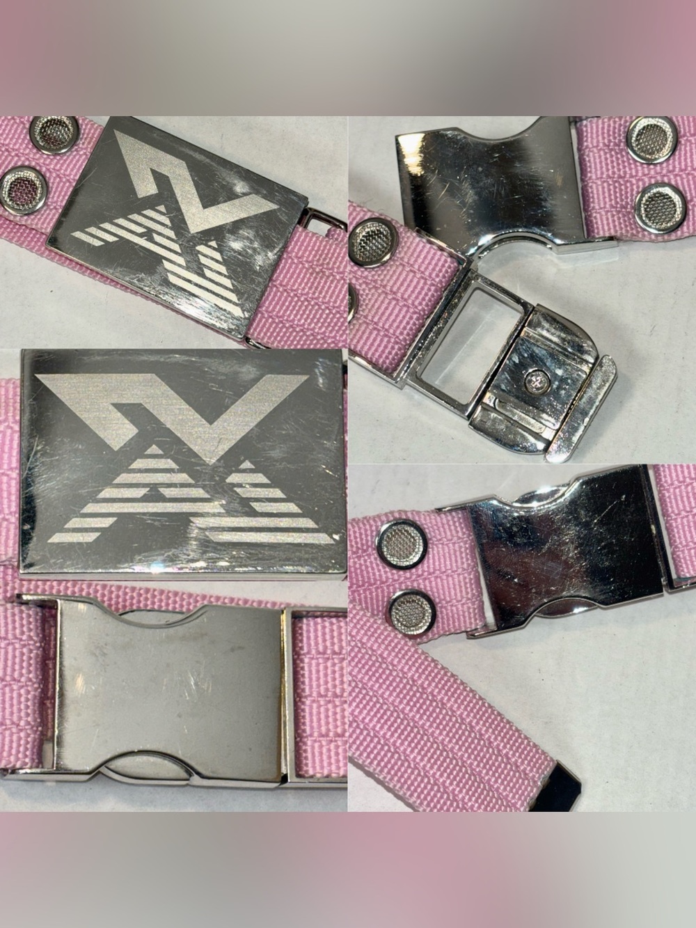 Armani exchange Y2K belt in candy pink Utility Buckle Grommet belt size medium - Picture 11 of 16